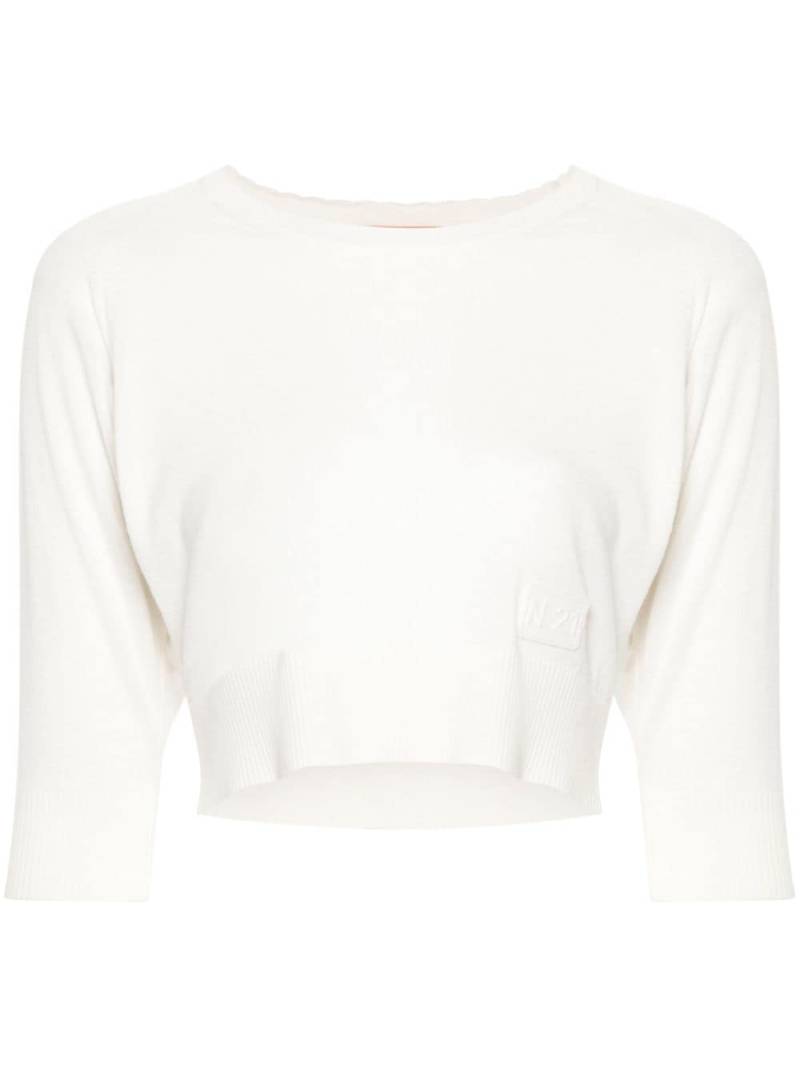 Nº21 virgin wool cropped jumper - Neutrals von Nº21