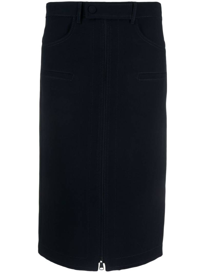 Nº21 zip-up midi pencil skirt - Blue von Nº21