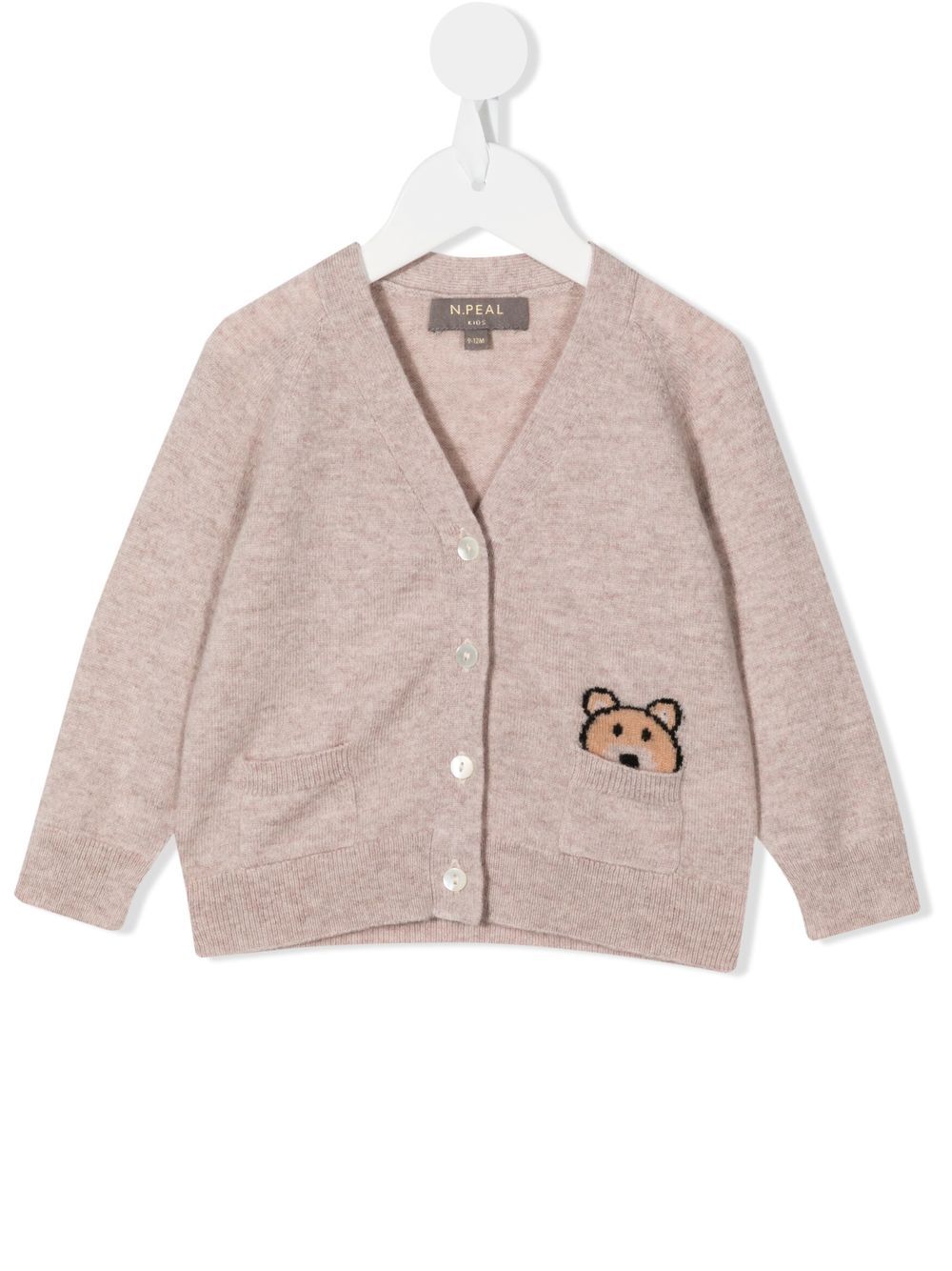 N.PEAL KIDS Bear Pocket cashmere cardigan - Brown von N.PEAL KIDS
