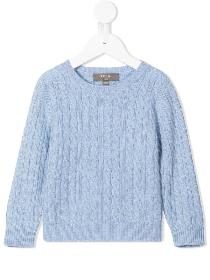 N.PEAL KIDS cable-knit sweater - Blue von N.PEAL KIDS