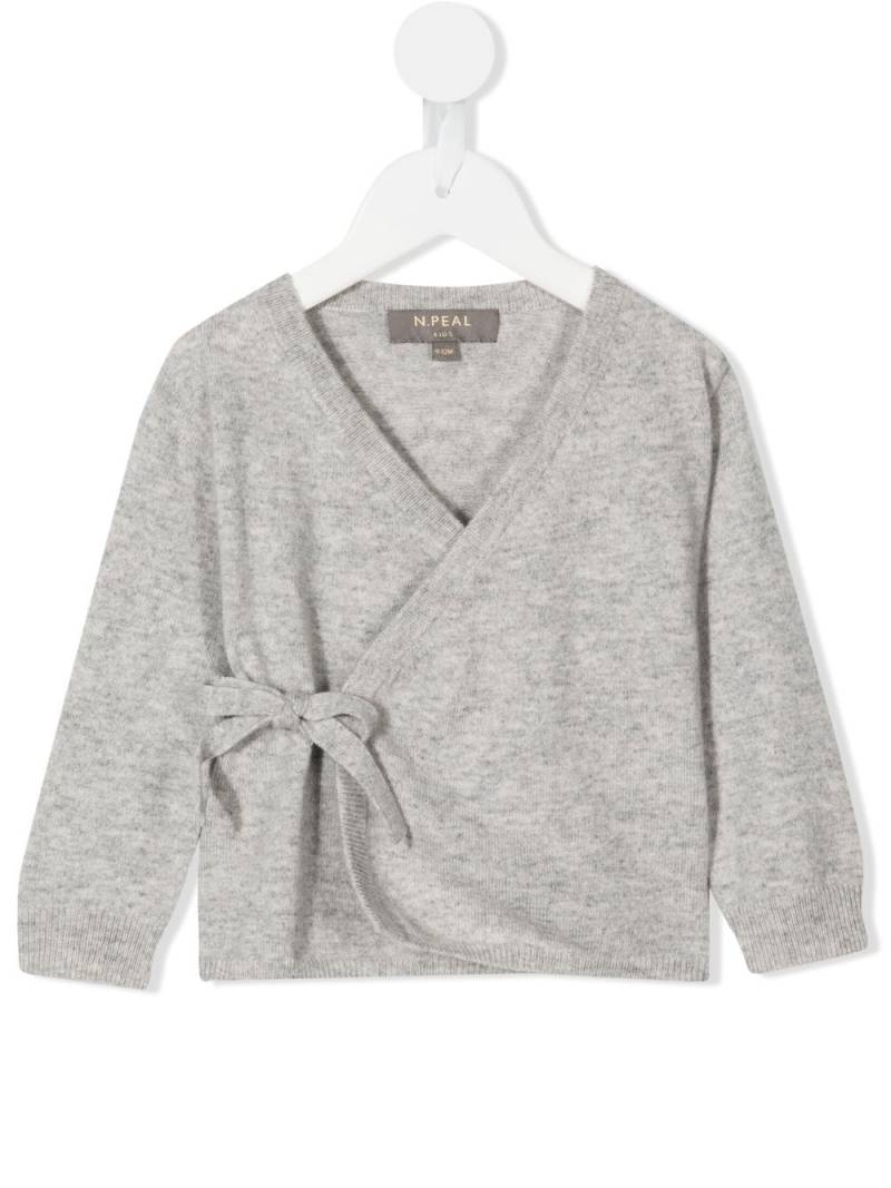 N.PEAL KIDS cashmere wrap cardigan - Grey von N.PEAL KIDS