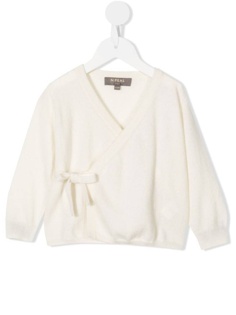 N.PEAL KIDS cashmere wrap cardigan - White von N.PEAL KIDS