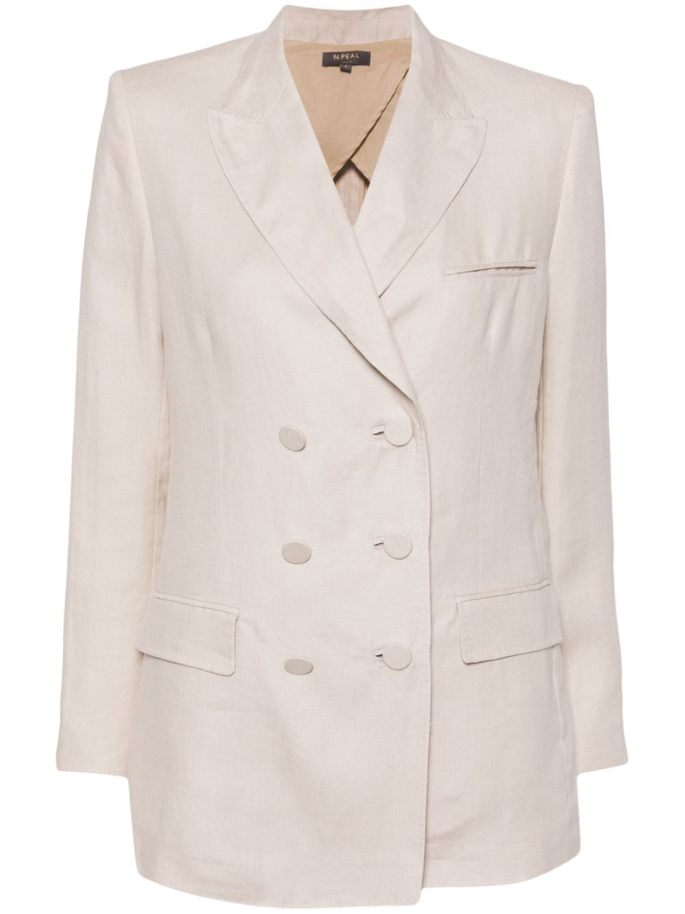 N.Peal Ava double-breasted linen blazer - Neutrals von N.Peal