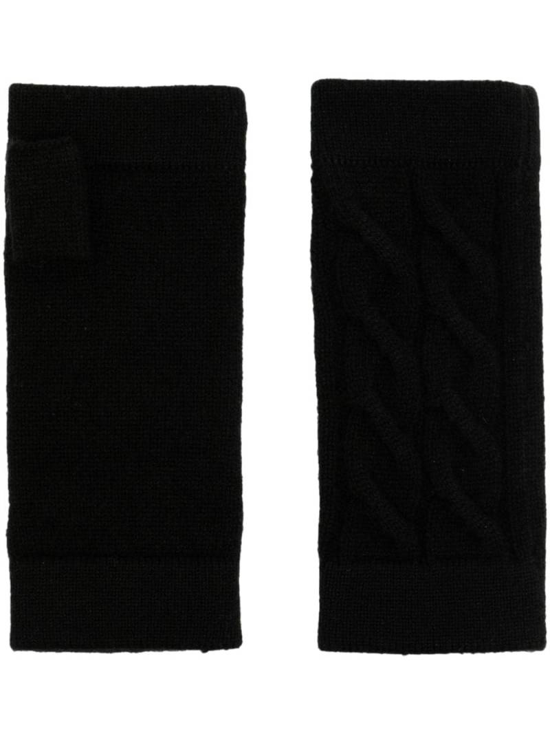 N.Peal Cable Fingerless Cashmere Gloves - Black von N.Peal