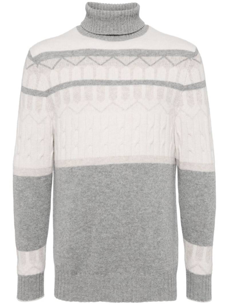 N.Peal Jacquard cashmere jumper - Grey von N.Peal