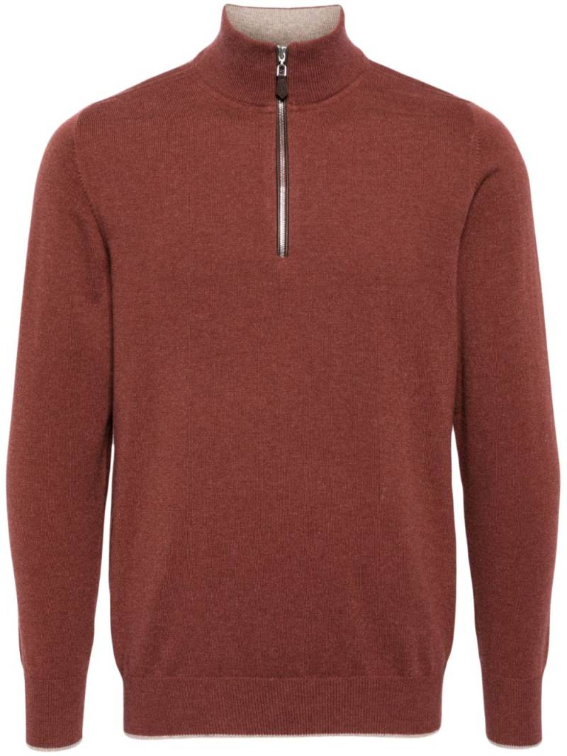 N.Peal Knightsbridge half-zip jumper - Red von N.Peal