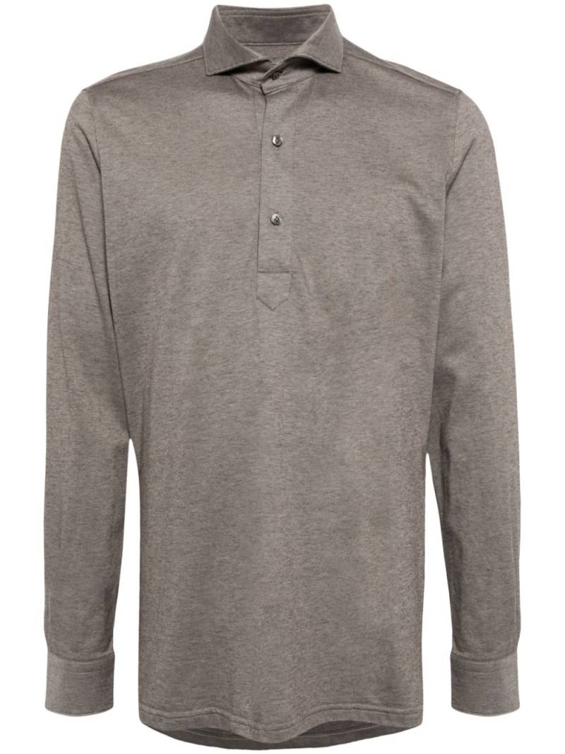 N.Peal Marseille long-sleeve polo shirt - Brown von N.Peal