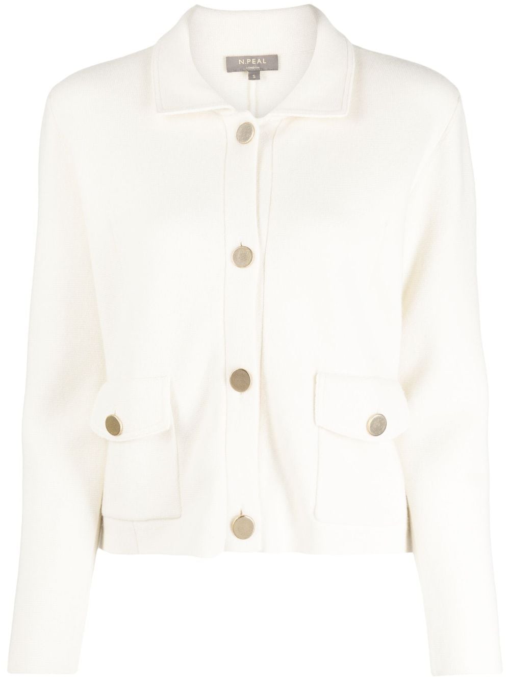 N.Peal Milano cashmere cropped jacket - White von N.Peal