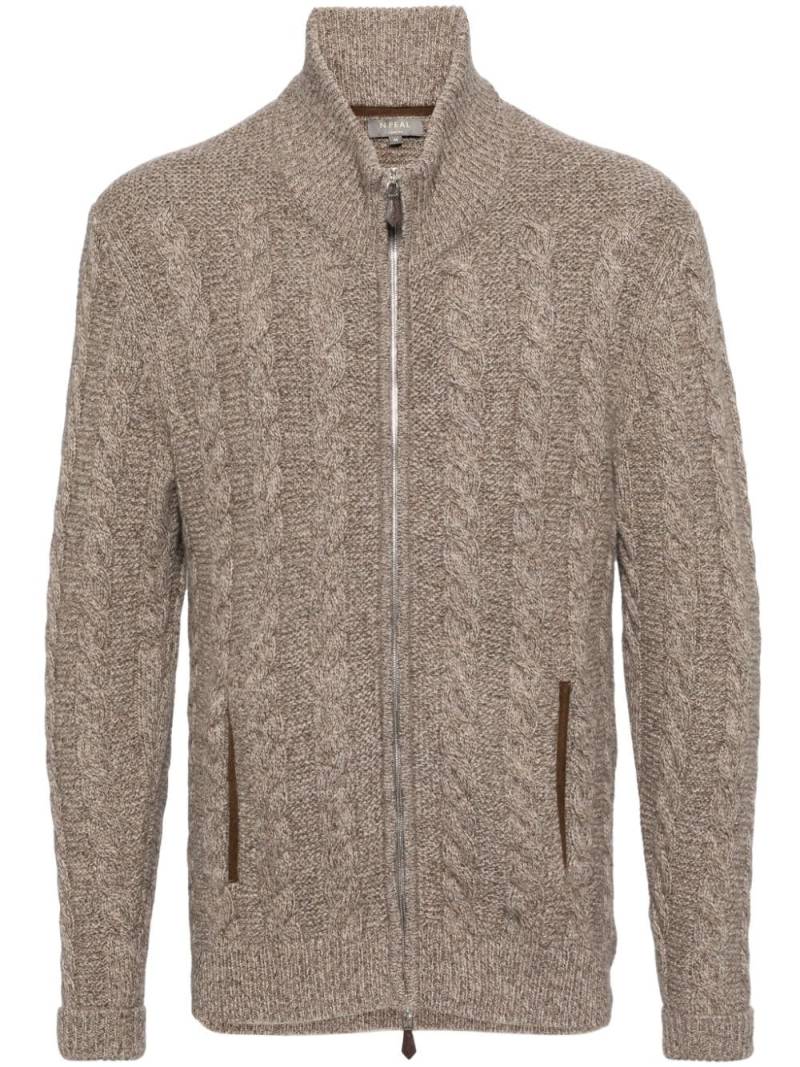 N.Peal Richmond cable cashmere cardigan - Brown von N.Peal