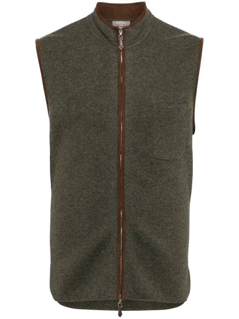 N.Peal Shaftsbury suede-trim gilet - Green von N.Peal