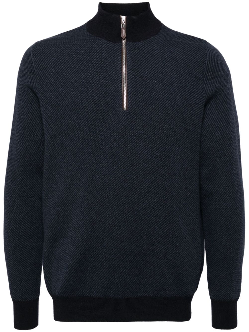 N.Peal Temple Jacquard Half Zip sweatshirt - Blue von N.Peal