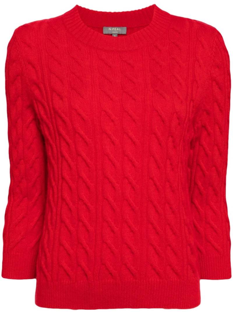 N.Peal cable-knit cashmere jumper - Red von N.Peal