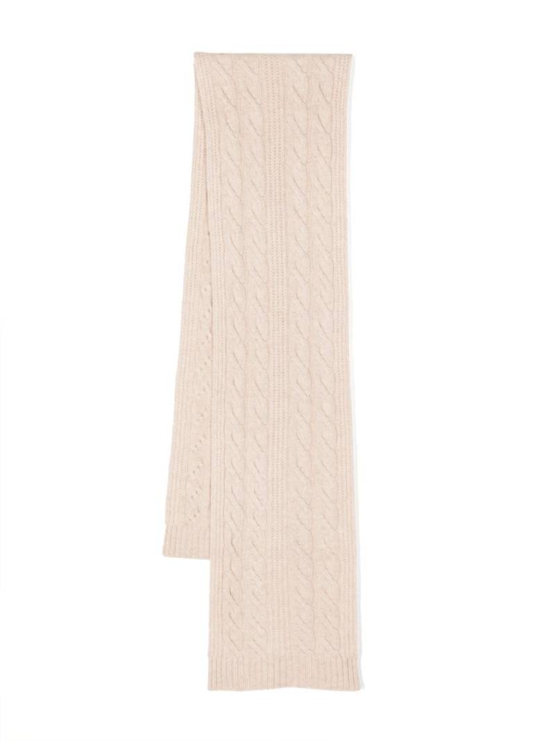 N.Peal cable-knit cashmere scarf - Neutrals von N.Peal