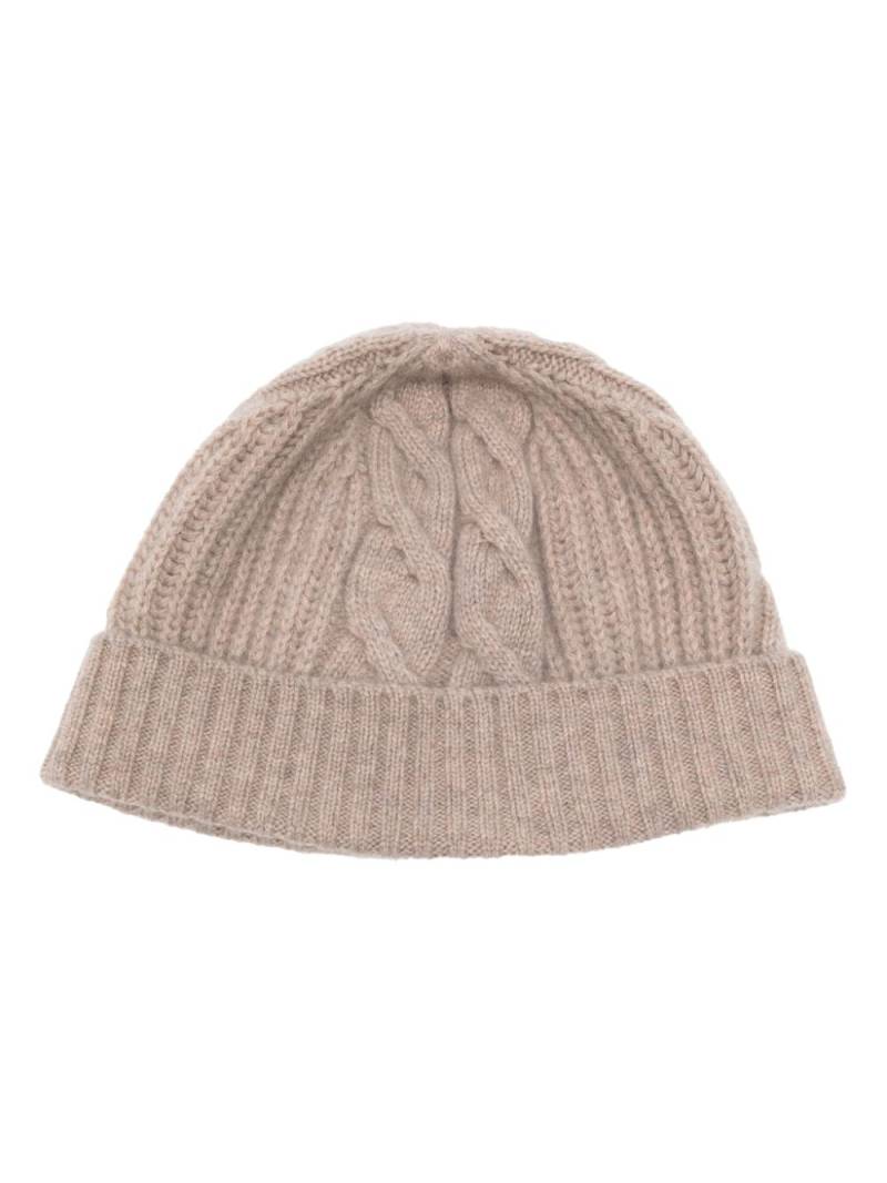 N.Peal cable rib beanie hat - Neutrals von N.Peal