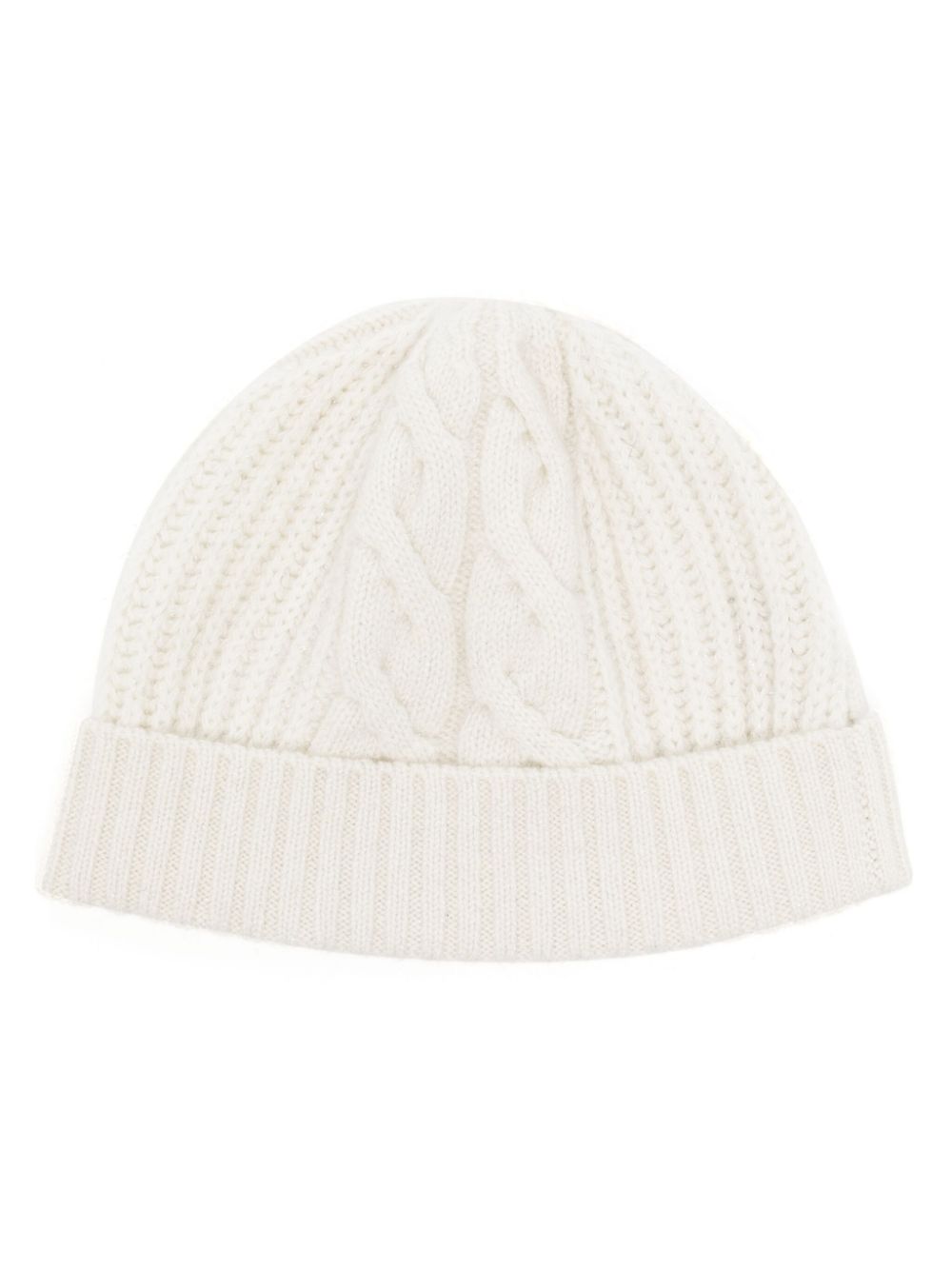 N.Peal cable ribbed beanie - White von N.Peal