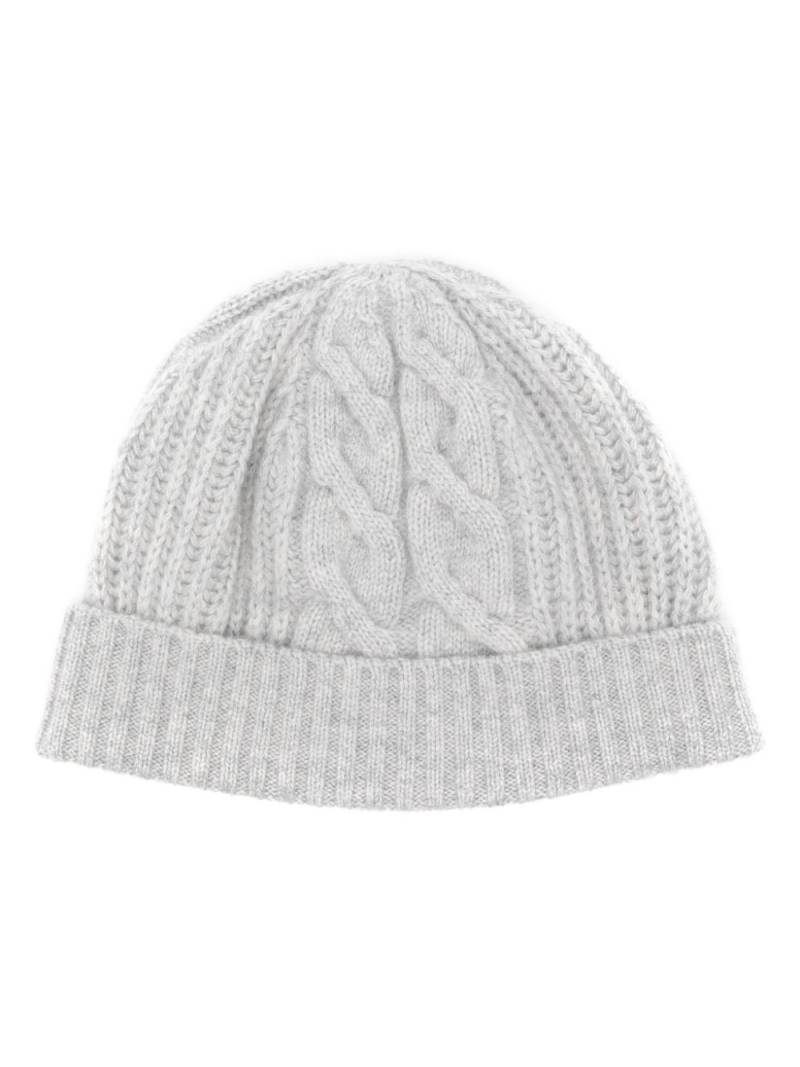 N.Peal cashmere cable beanie - Grey von N.Peal