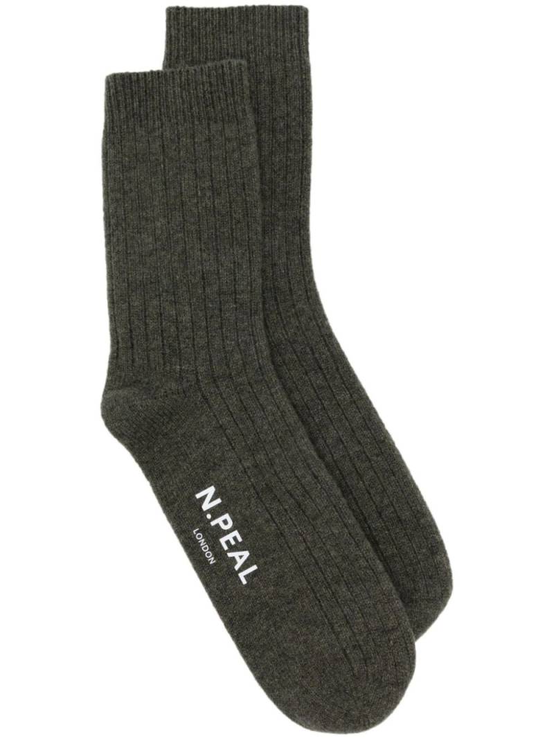 N.Peal cashmere house socks - Green von N.Peal