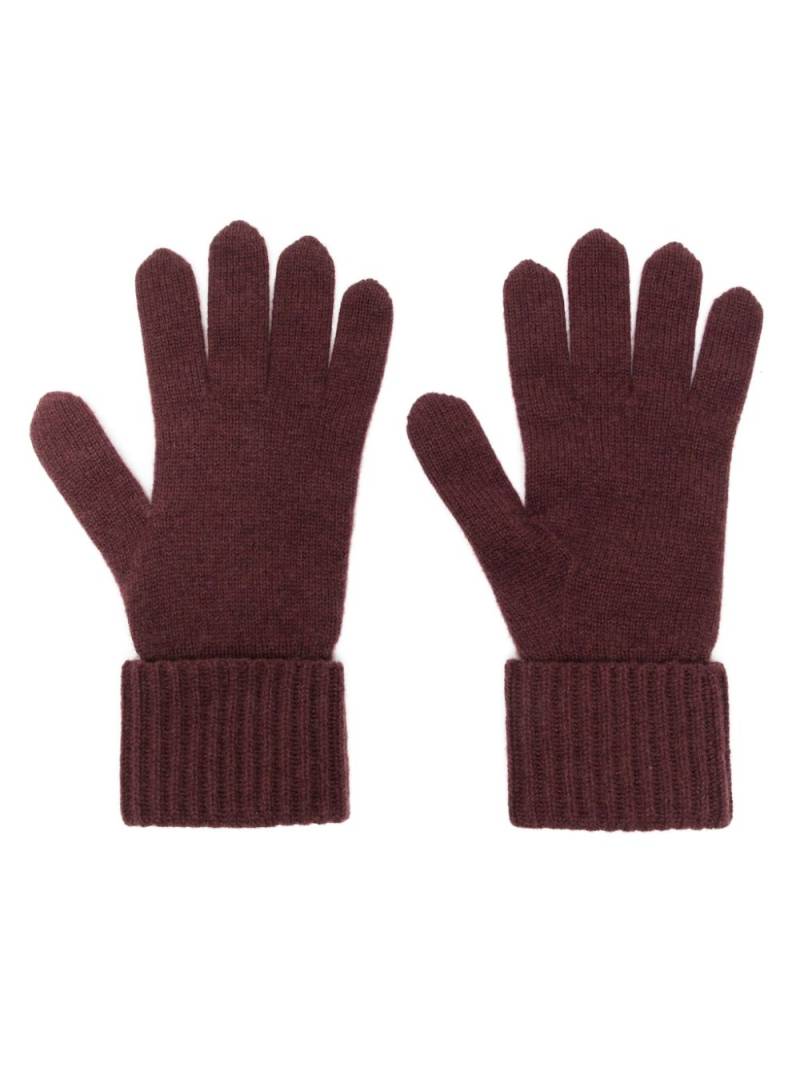 N.Peal cashmere ribbed gloves - Red von N.Peal