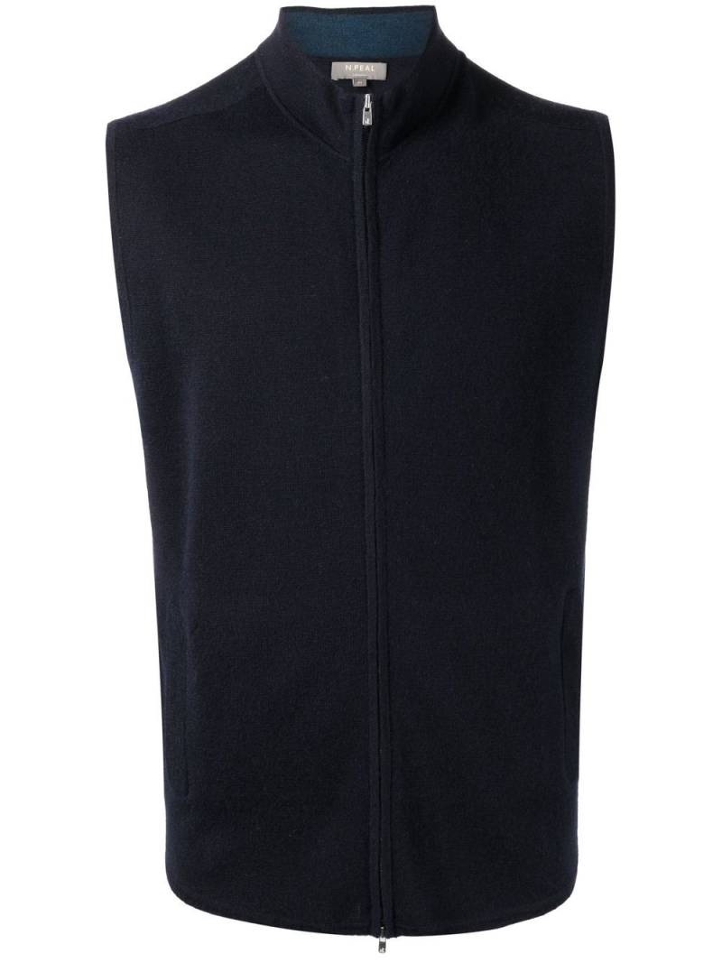 N.Peal cashmere zip-up gilet - Blue von N.Peal