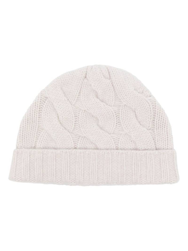 N.Peal chucky cable cashmere beanie - Neutrals von N.Peal