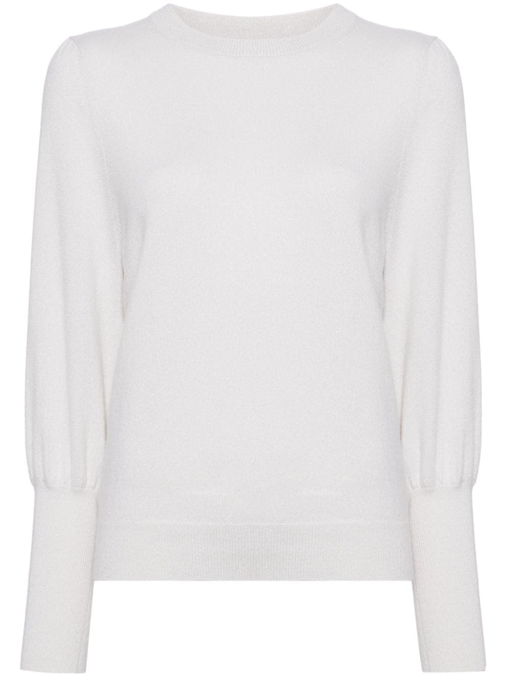 N.Peal crew-neck puff-sleeve jumper - Neutrals von N.Peal