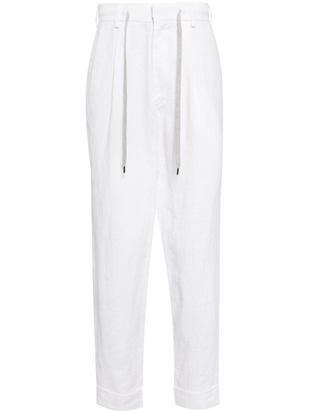 N.Peal drawstring linen trousers - White von N.Peal