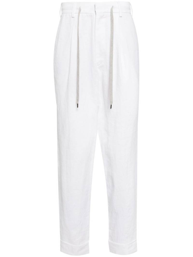 N.Peal drawstring linen trousers - White von N.Peal