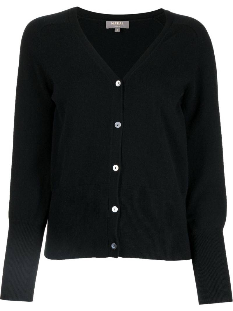 N.Peal fine-knit V-neck cardigan - Black von N.Peal