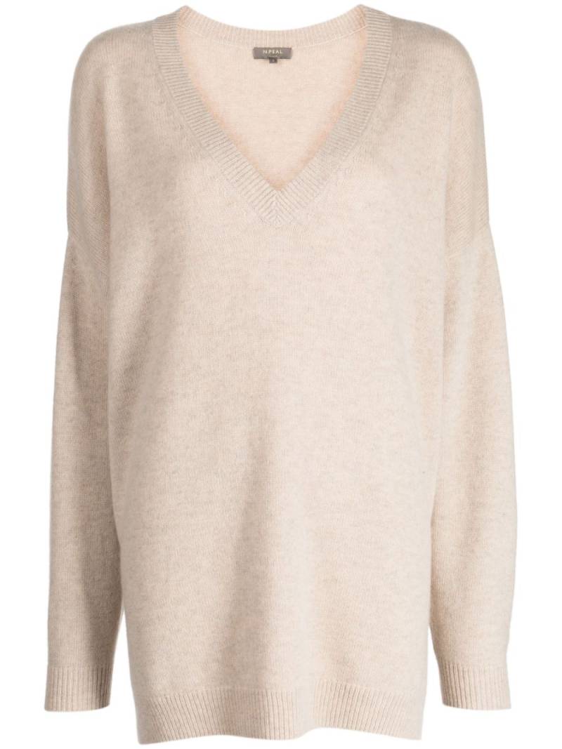 N.Peal fine-knit V-neck cashmere jumper - Neutrals von N.Peal