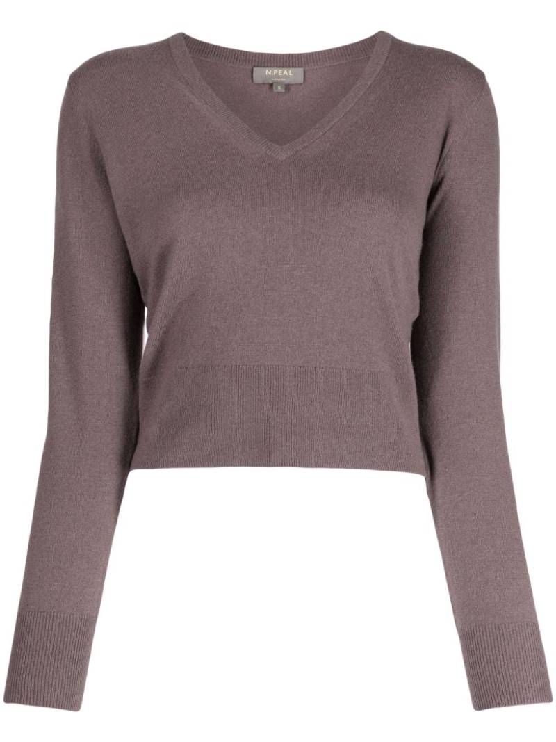 N.Peal fine-knit cashmere cropped jumper - Purple von N.Peal