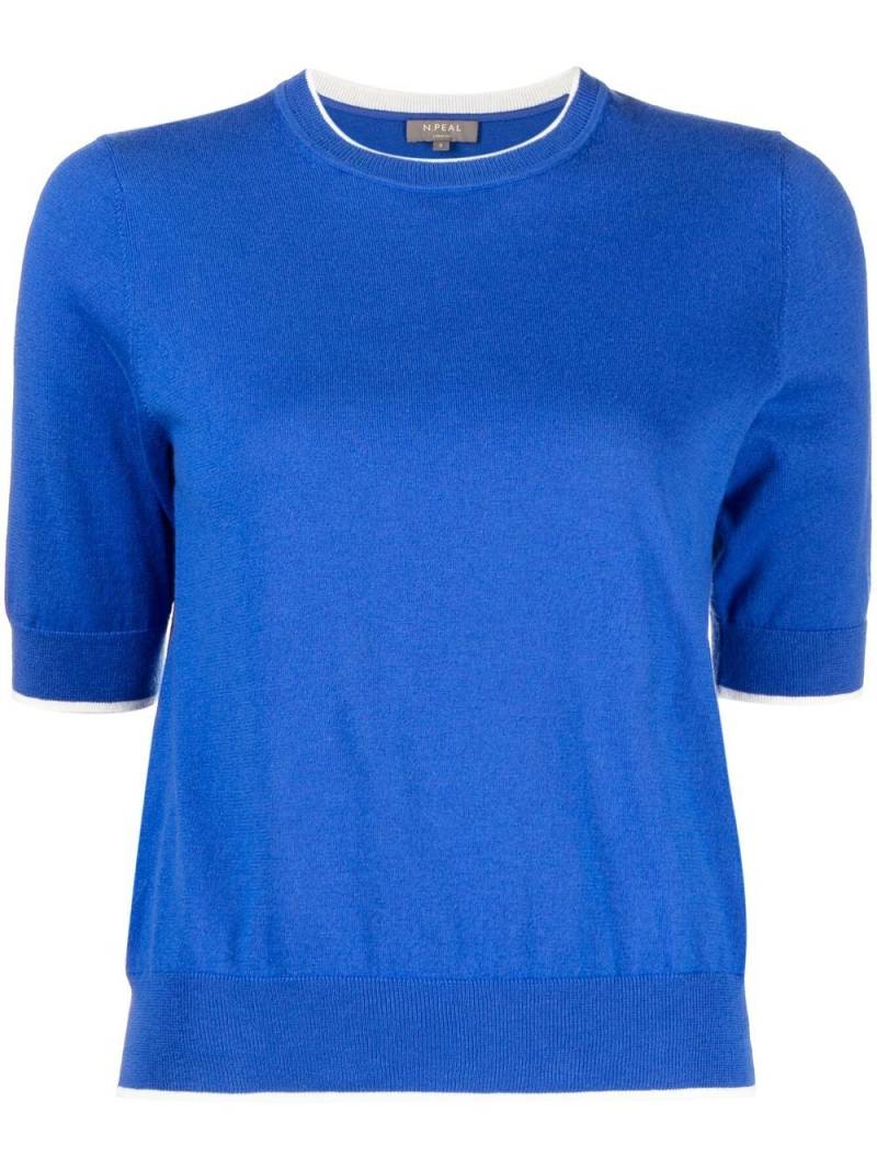 N.Peal fine knit cotton-cashmere top - Blue von N.Peal