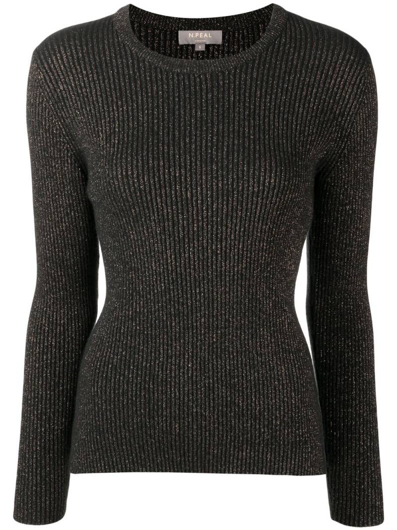 N.Peal metallic-thread cashmere jumper - Black von N.Peal