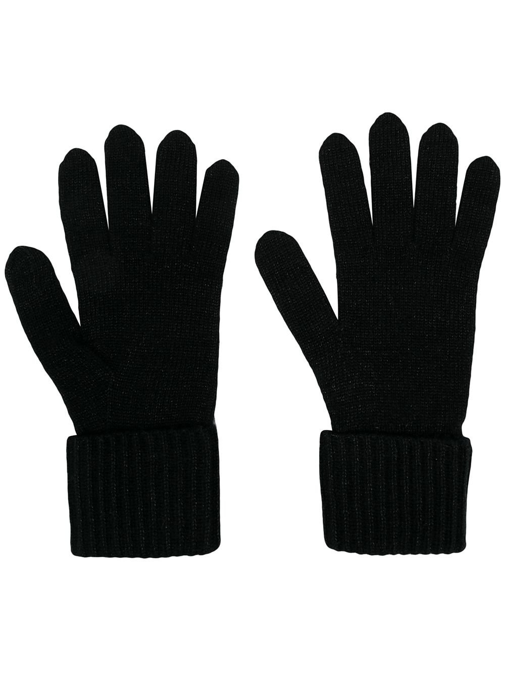 N.Peal metallic-thread knitted gloves - Black von N.Peal