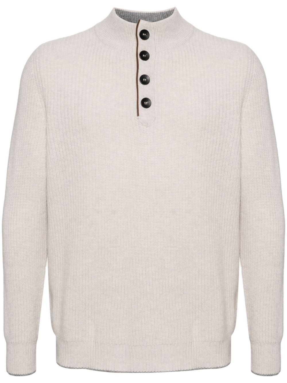 N.Peal organic cashmere mock-neck jumper - Neutrals von N.Peal