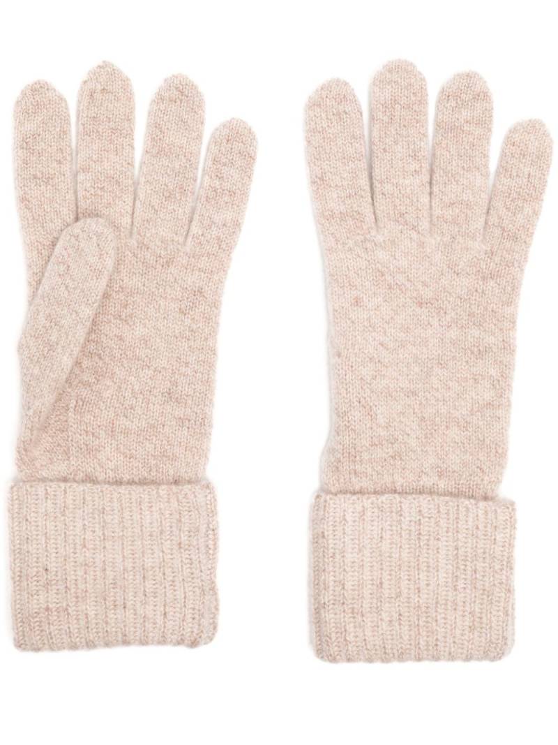 N.Peal plated rib gloves - Neutrals von N.Peal