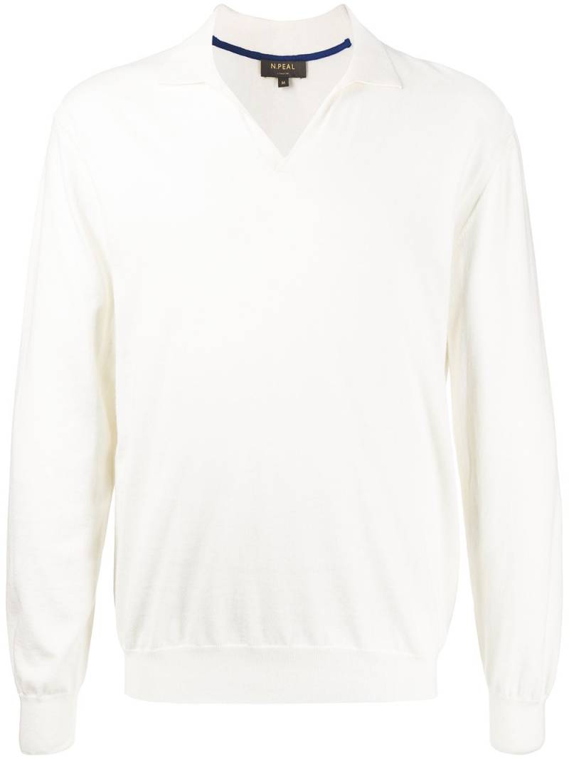 N.Peal polo-collar knit jumper - White von N.Peal