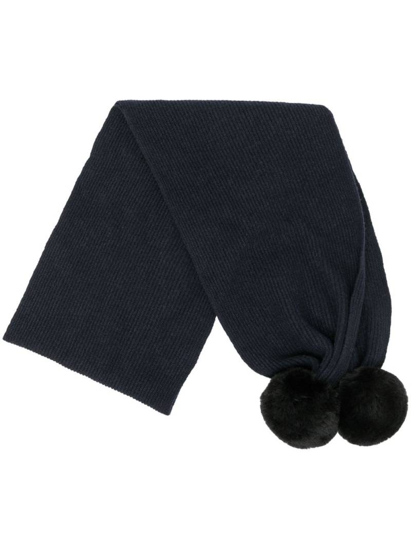 N.Peal pompom-detail cashmere scarf - Blue von N.Peal