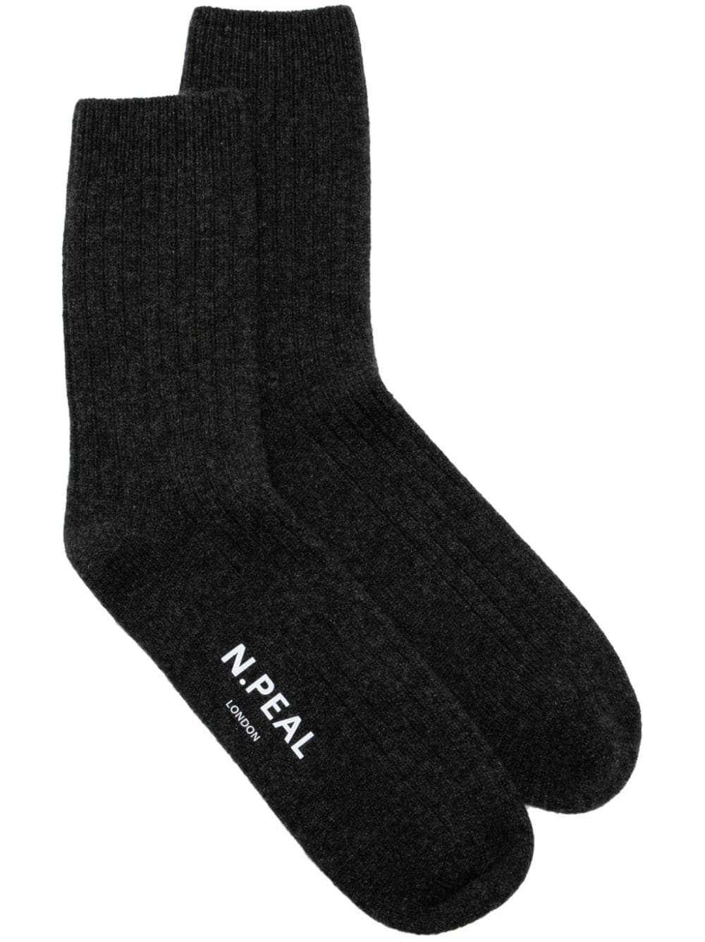 N.Peal rib house socks - Grey von N.Peal