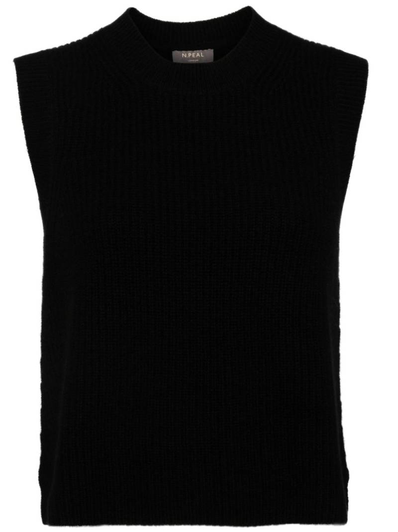 N.Peal rib round-neck tank top - Black von N.Peal