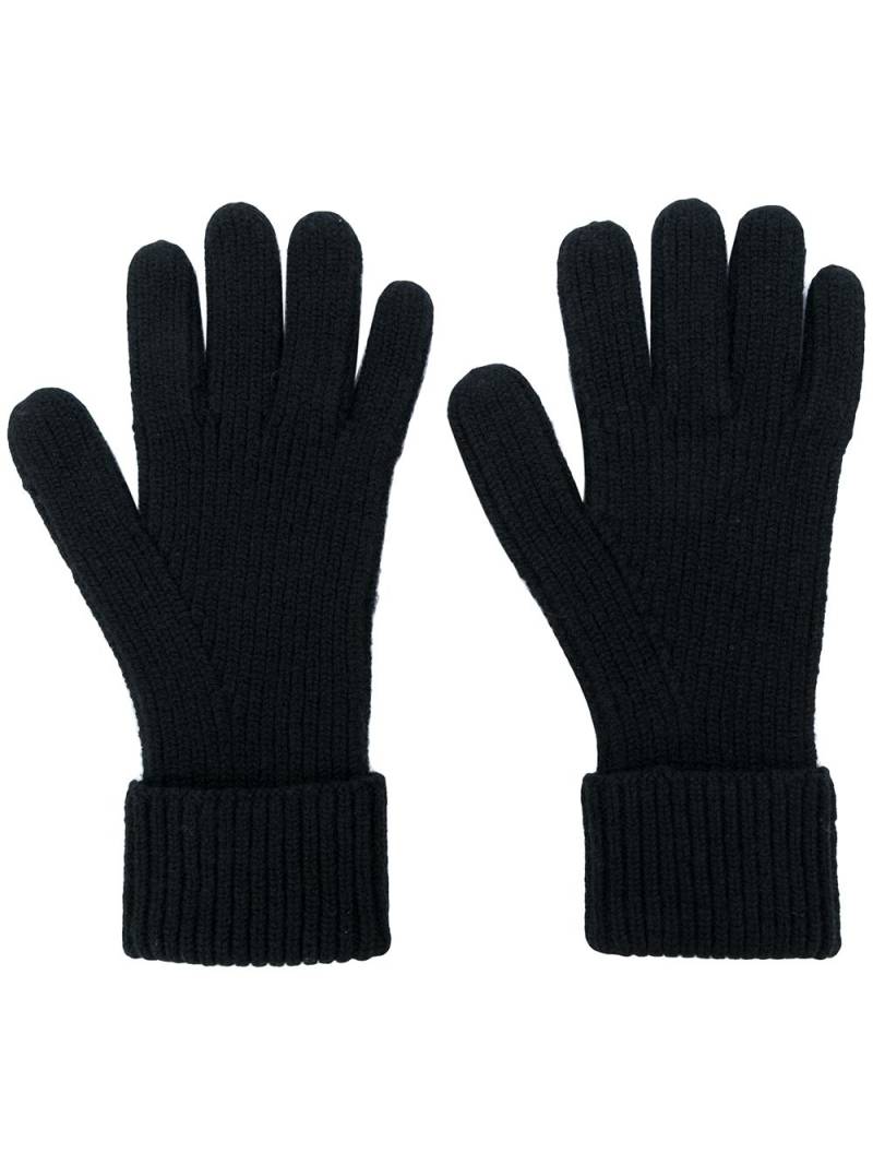 N.Peal ribbed gloves - Black von N.Peal