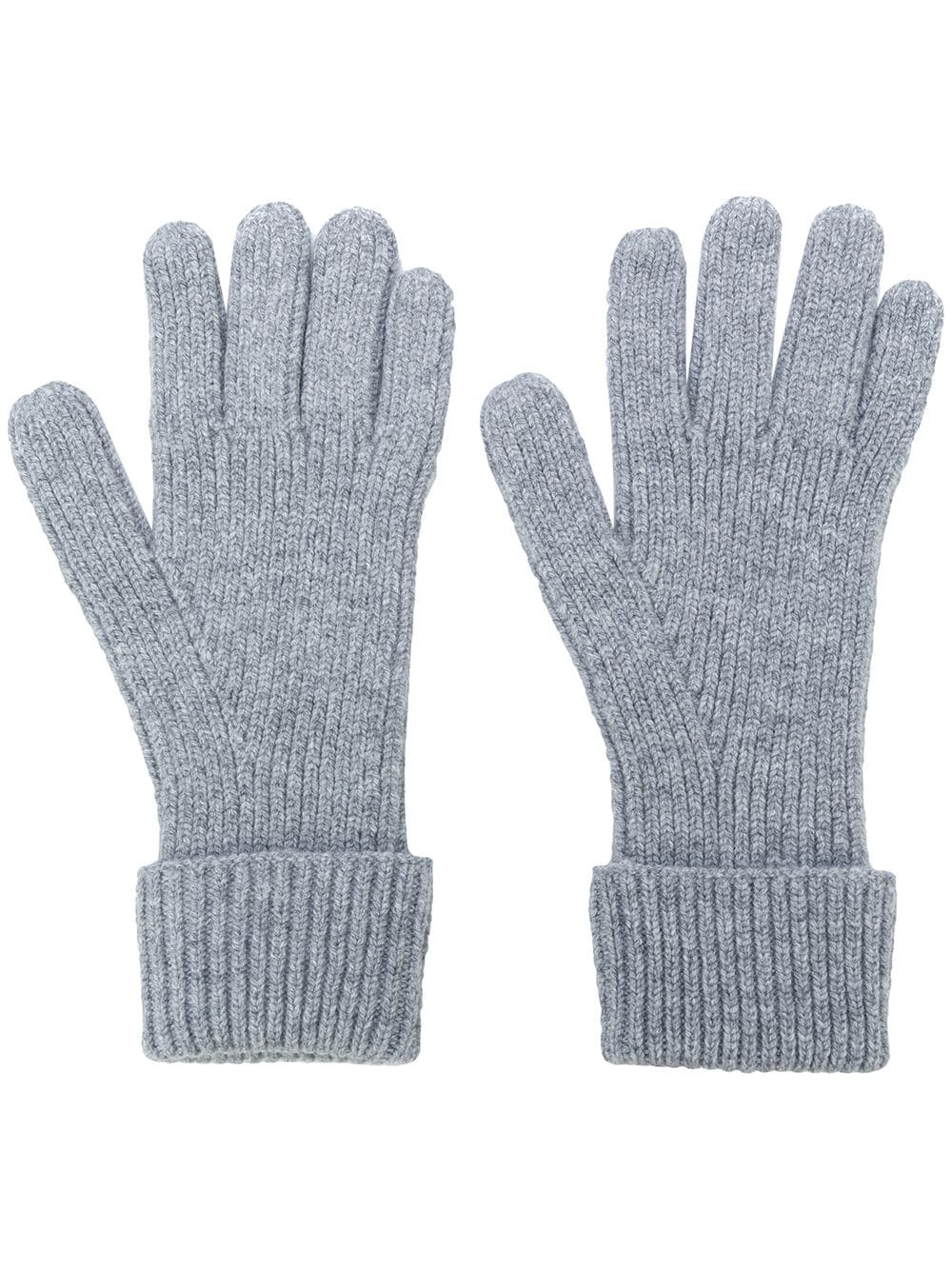 N.Peal ribbed gloves - Grey von N.Peal