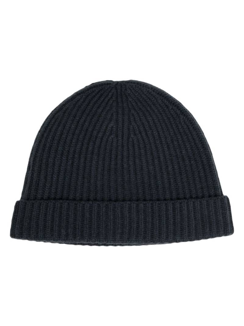 N.Peal ribbed-knit cashmere beanie - Blue von N.Peal