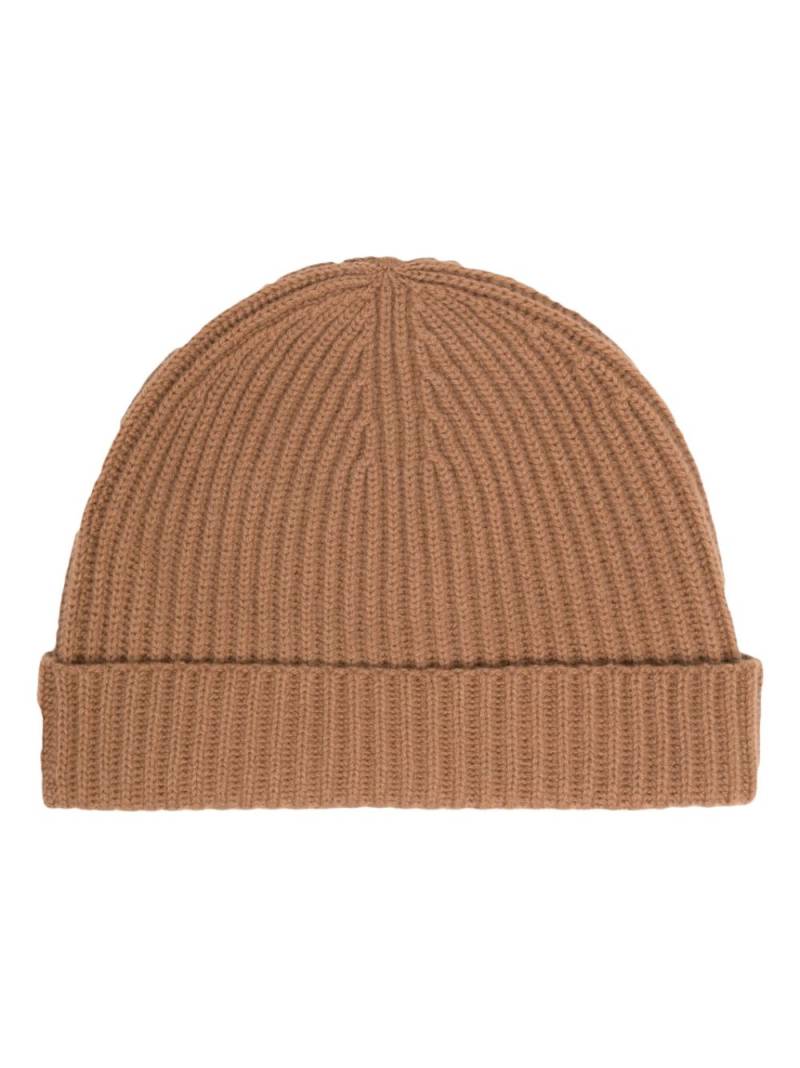 N.Peal ribbed-knit cashmere beanie - Brown von N.Peal