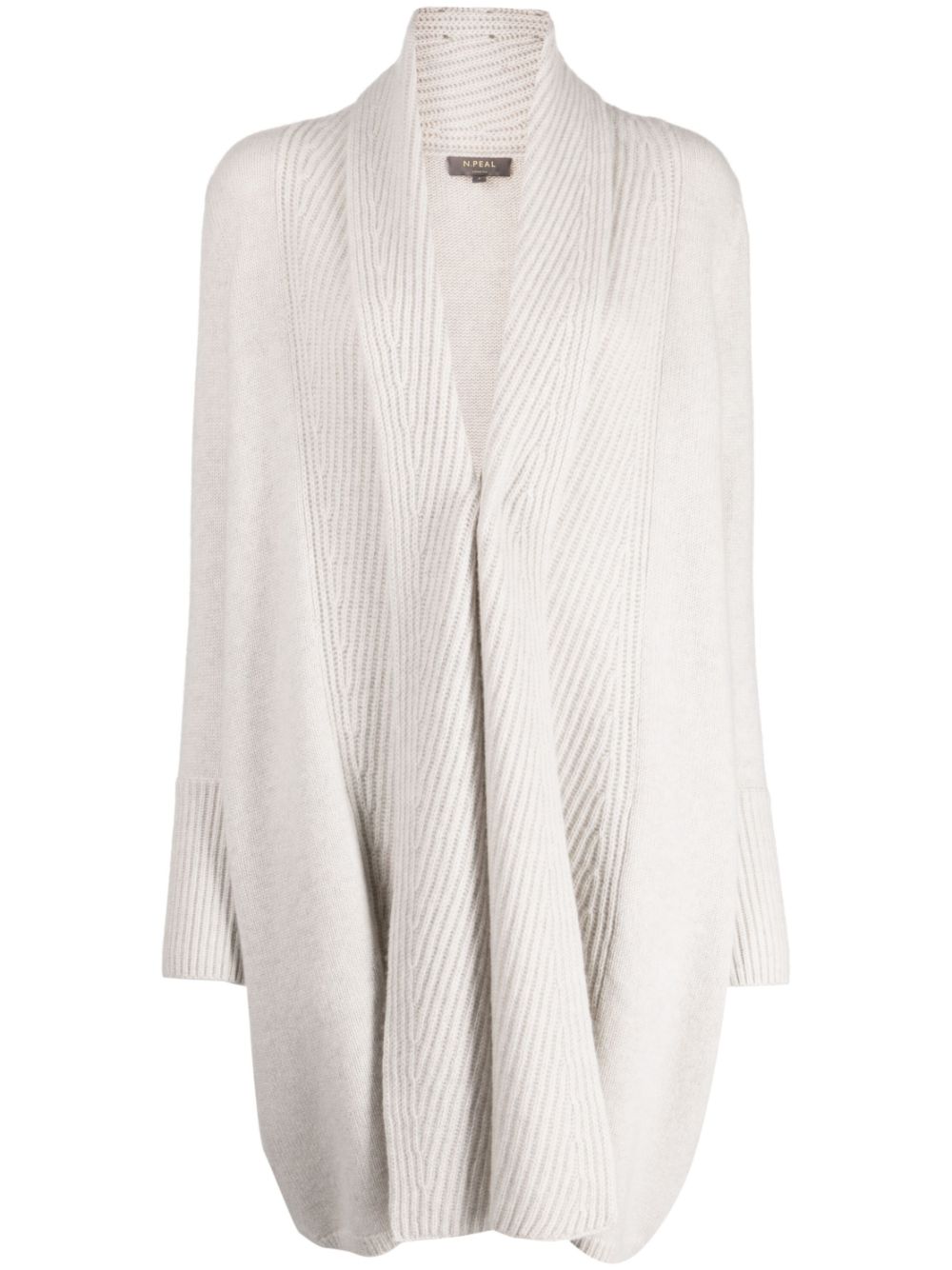 N.Peal ribbed-knit cashmere cardi-coat - Grey von N.Peal