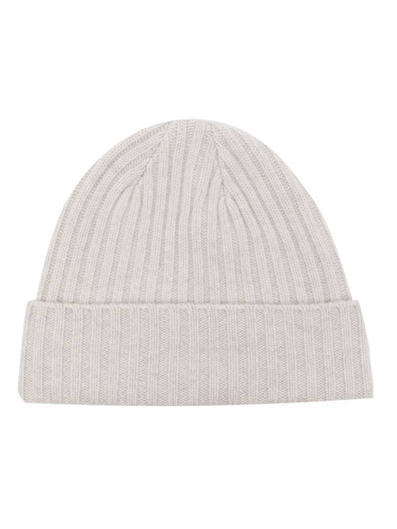 N.Peal ribbed-knit organic cashmere beanie - Grey von N.Peal