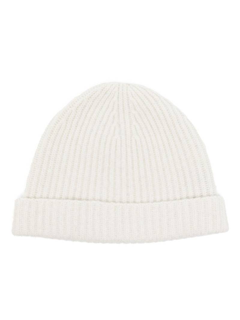 N.Peal ribbed lurex beanie - White von N.Peal