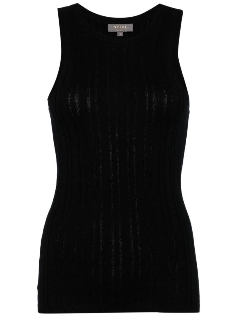 N.Peal round-neck ribbed-knit tank top - Black von N.Peal