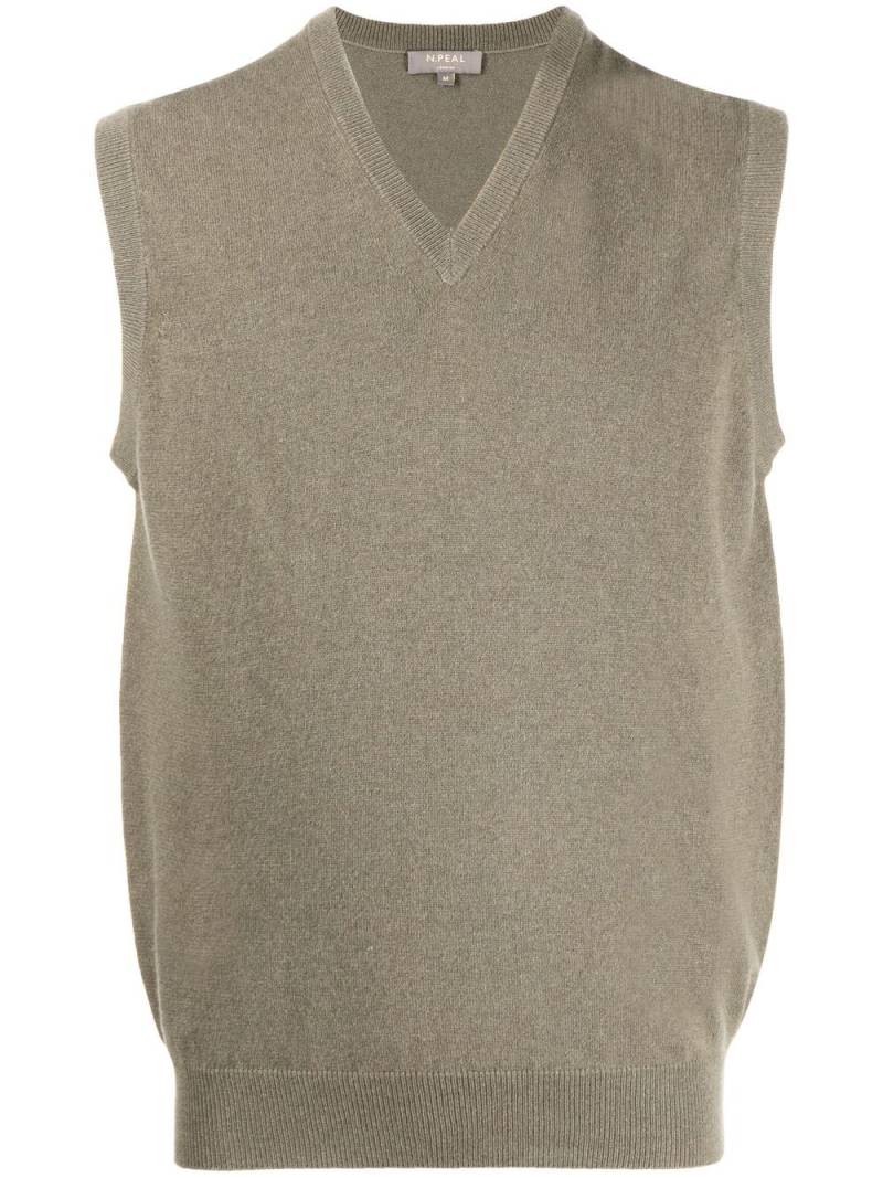 N.Peal sleeveless organic-cotton sweater vest - Green von N.Peal