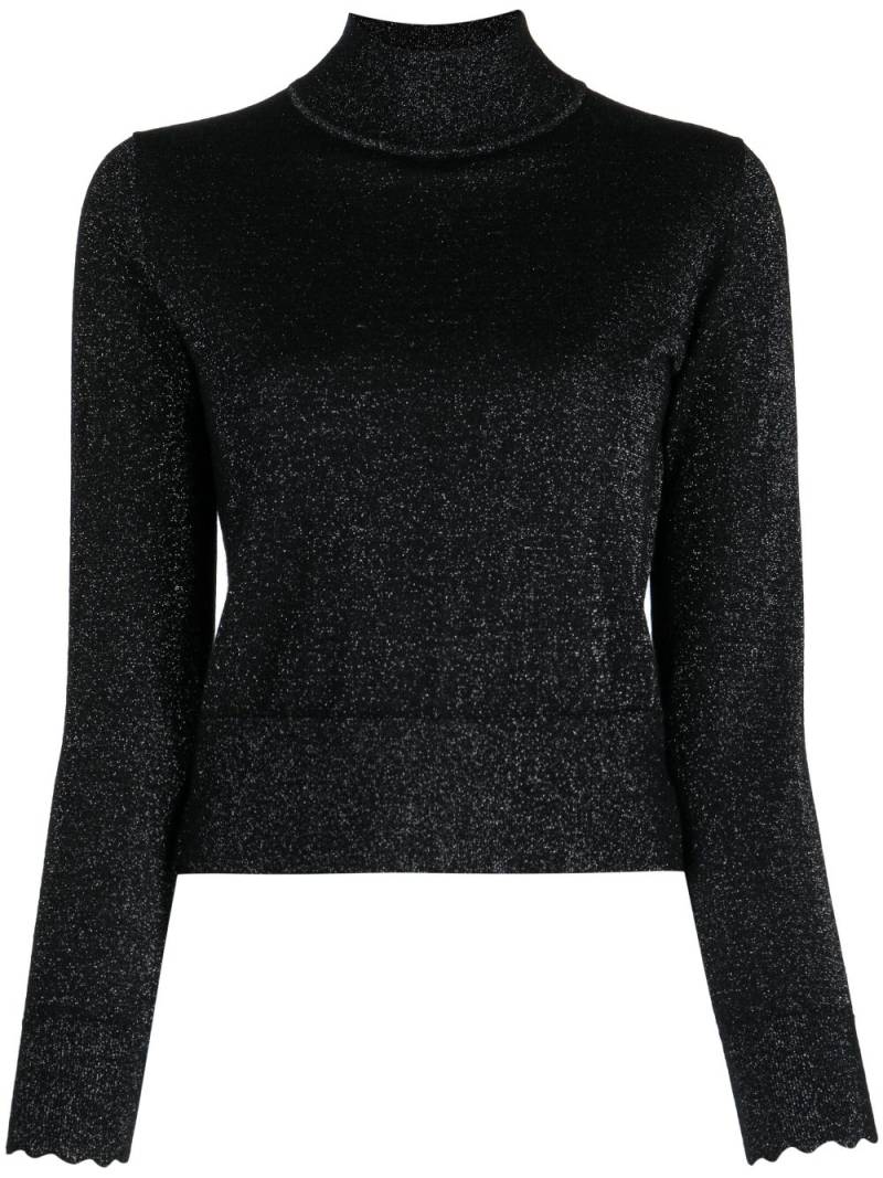 N.Peal sparkle-knit mock-neck jumper - Black von N.Peal