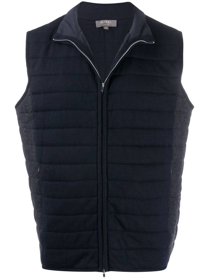 N.Peal zip front padded gilet - Blue von N.Peal